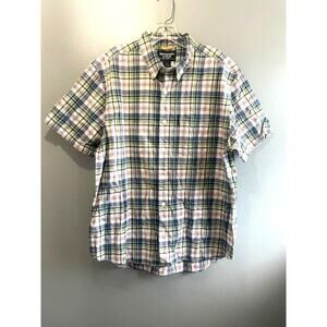 Abercrombie & Fitch Men's Size Large‎ 100% Cotton Plaid Short Sleeve Shirt